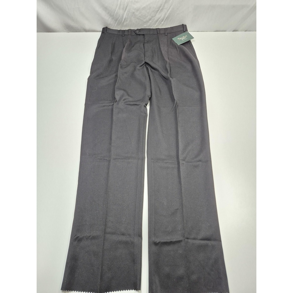 Palm Beach Reflex Dress Pants Mens 38x36 Black Polyester Pleated Unhemmed NWT